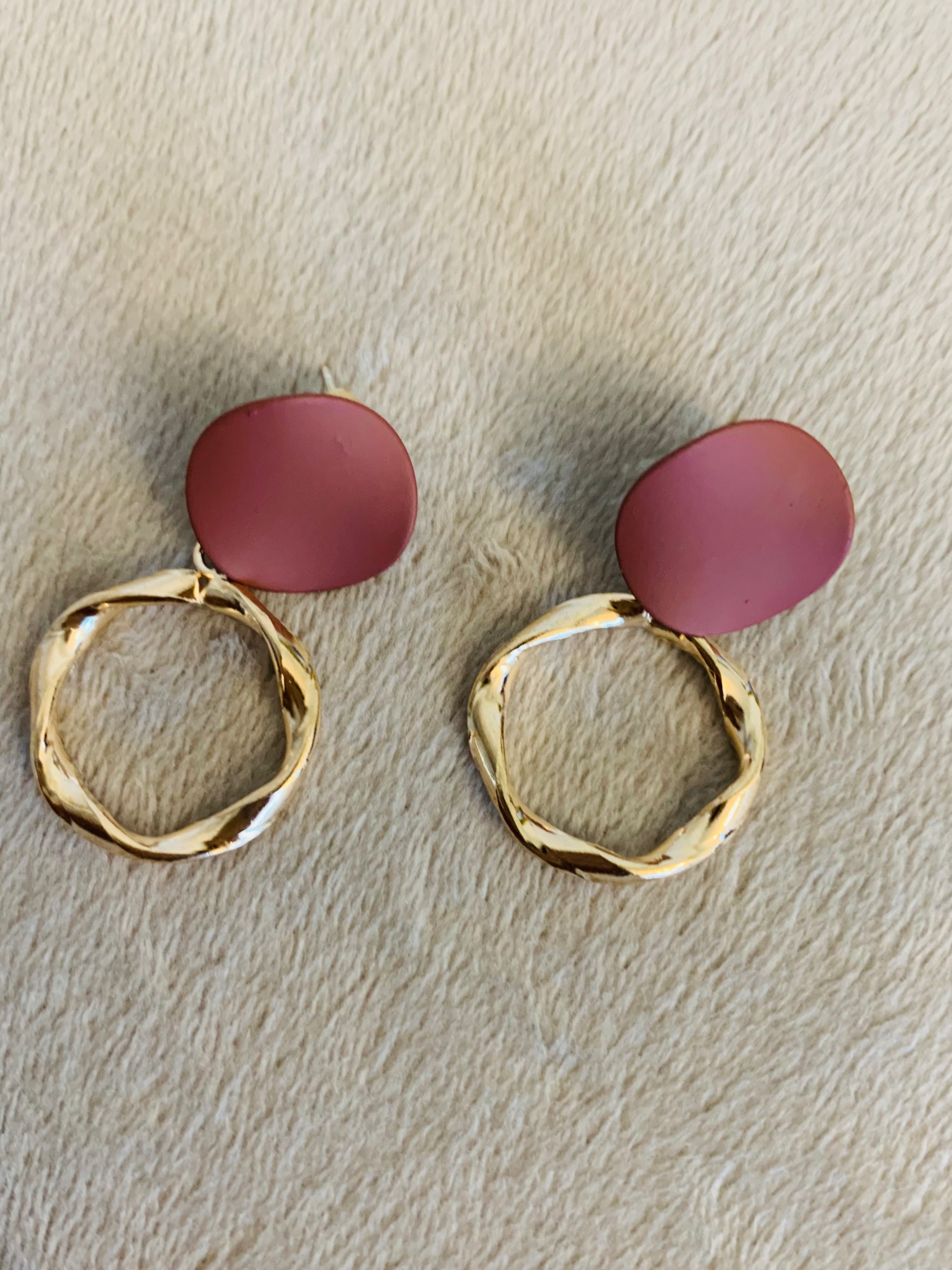 Burgundy Gold hoops