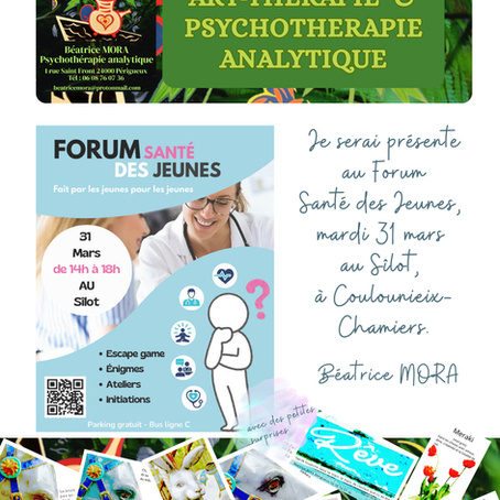 Je serai présente au FORUM SANTÉ des JEUNES au Sîlot à Coulounieix-Chamiers, mardi 31 mars 2026 de 14h à 18h.