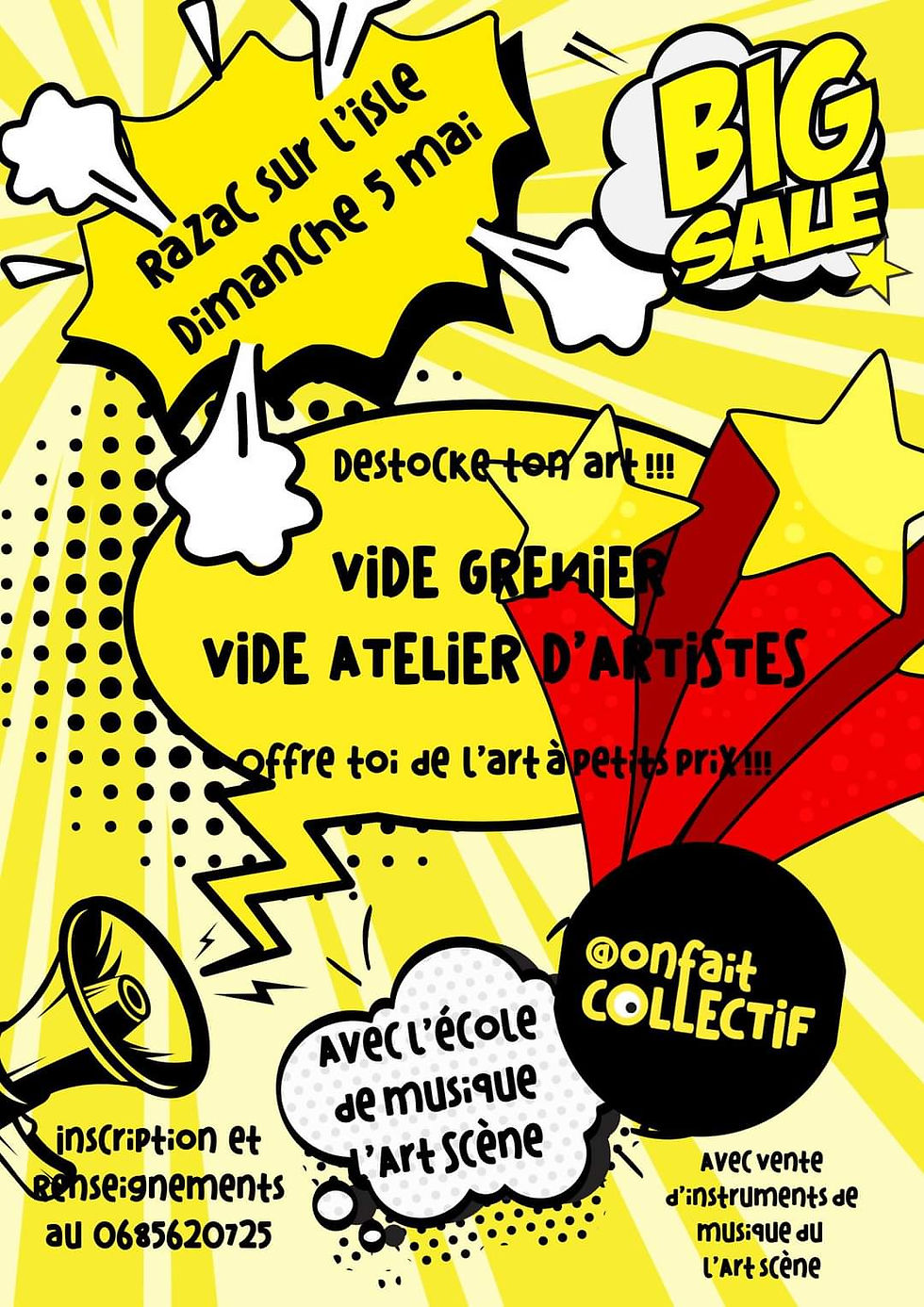 De l'art à petit prix à Razac sur Lisle, le 5 mai 2024