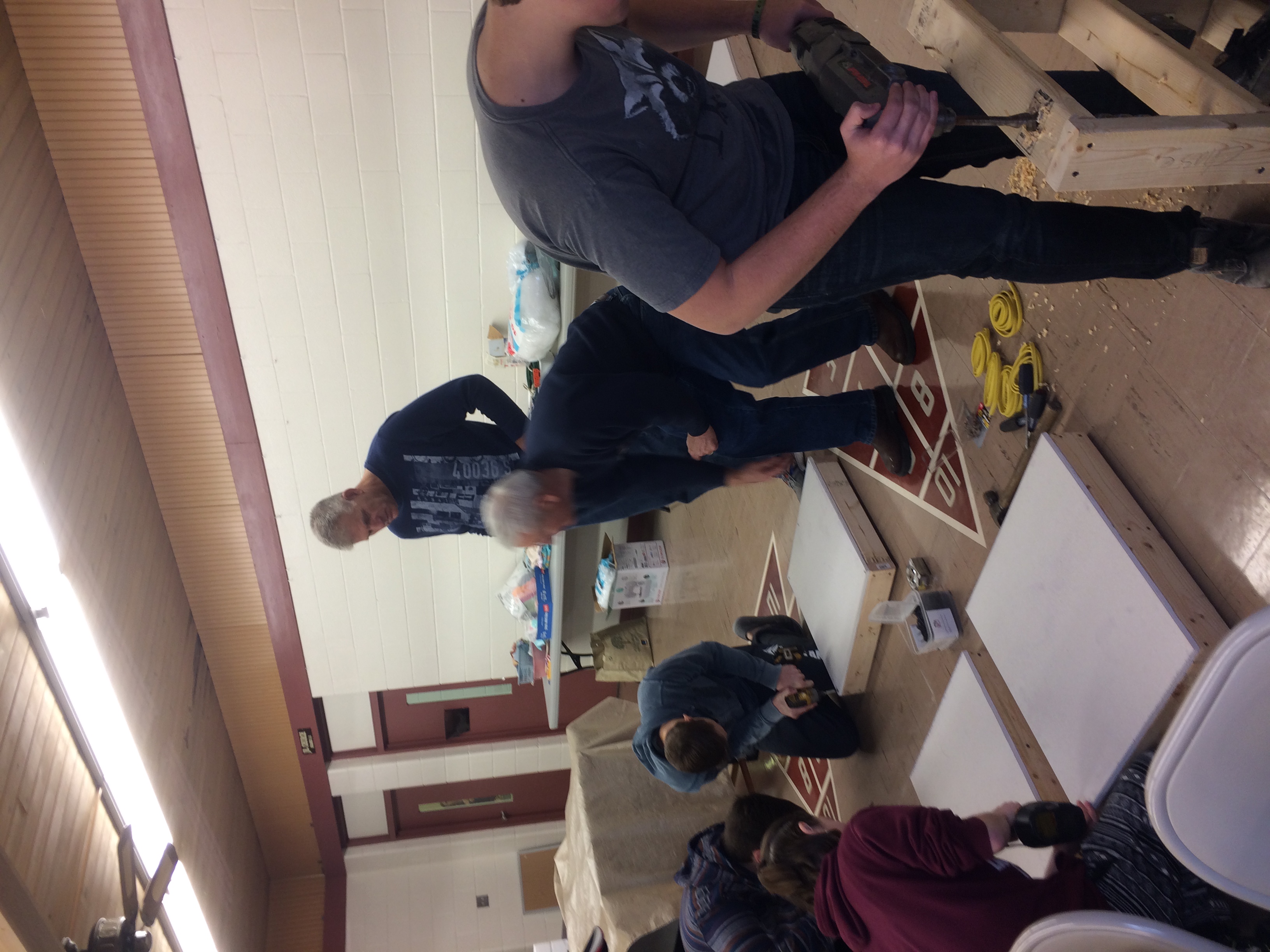 Working on our walls!