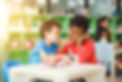 row-multiethnic-elementary-students-reading-book-classroom-vintage-effect-style-pictures (