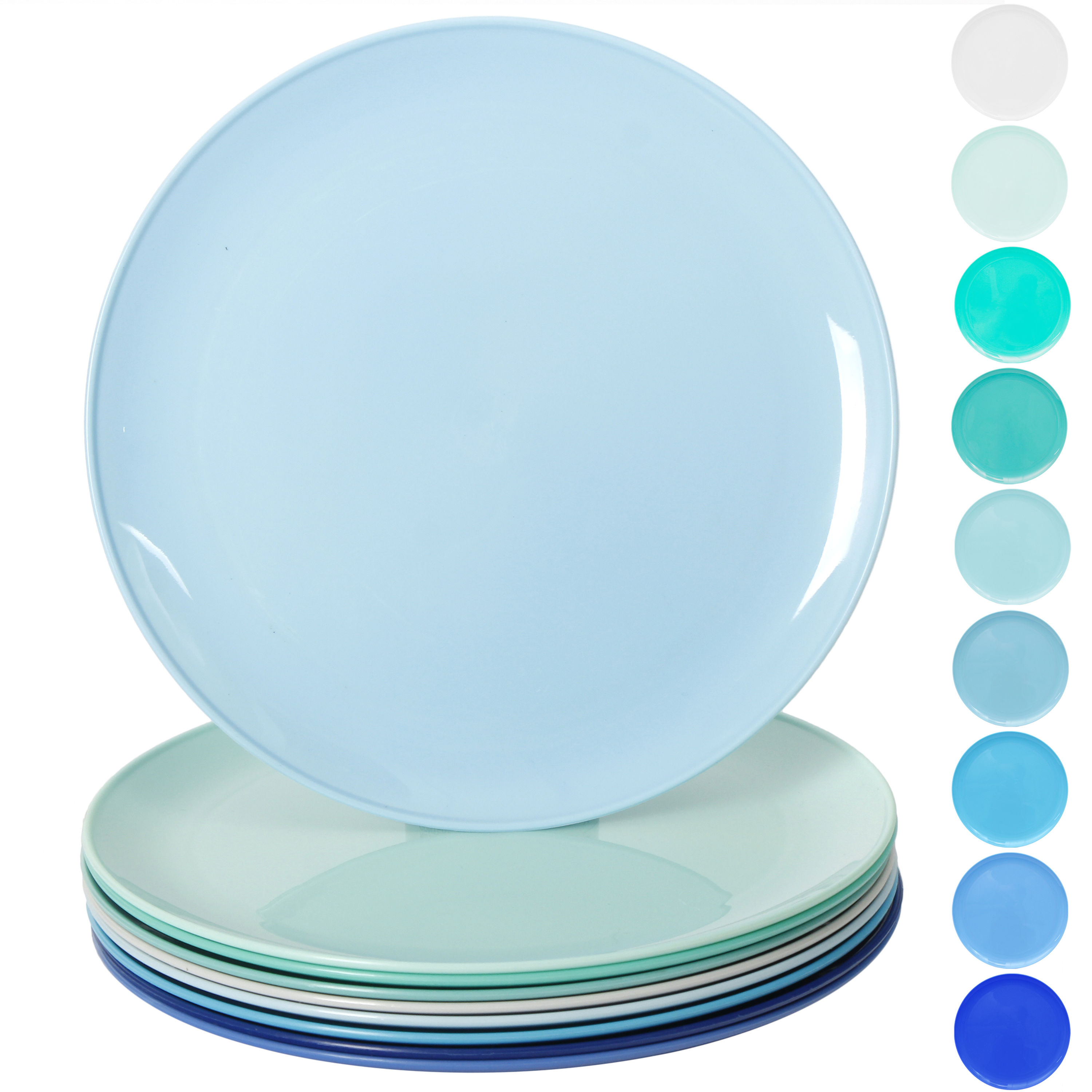 Youngever 5 Pack 8 Inch Bamboo Plates, Small Plate, Kids Plates - Coastal