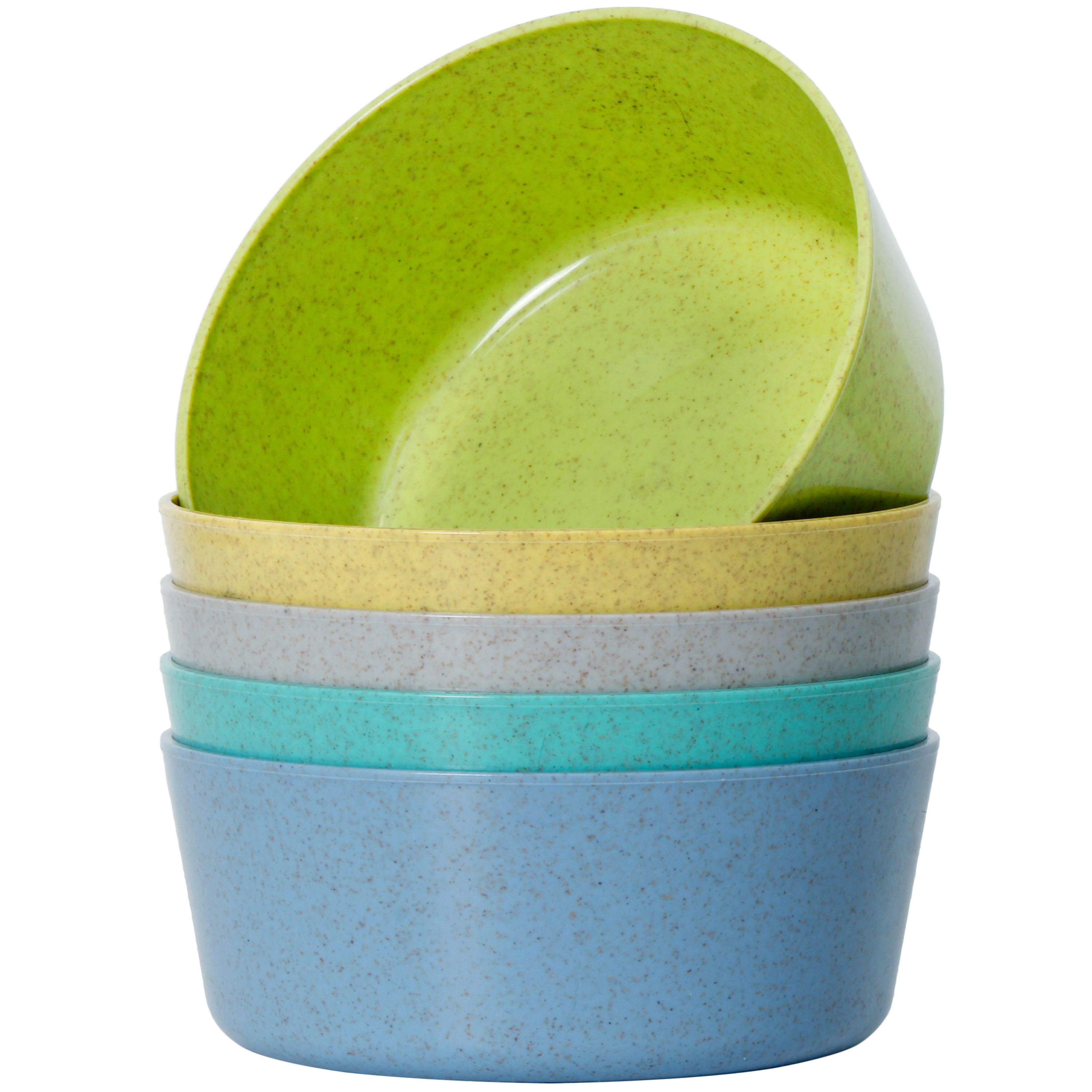 Youngever 5 Pack 14OZ Kids Bamboo Bowls - 5 Assorted Colors