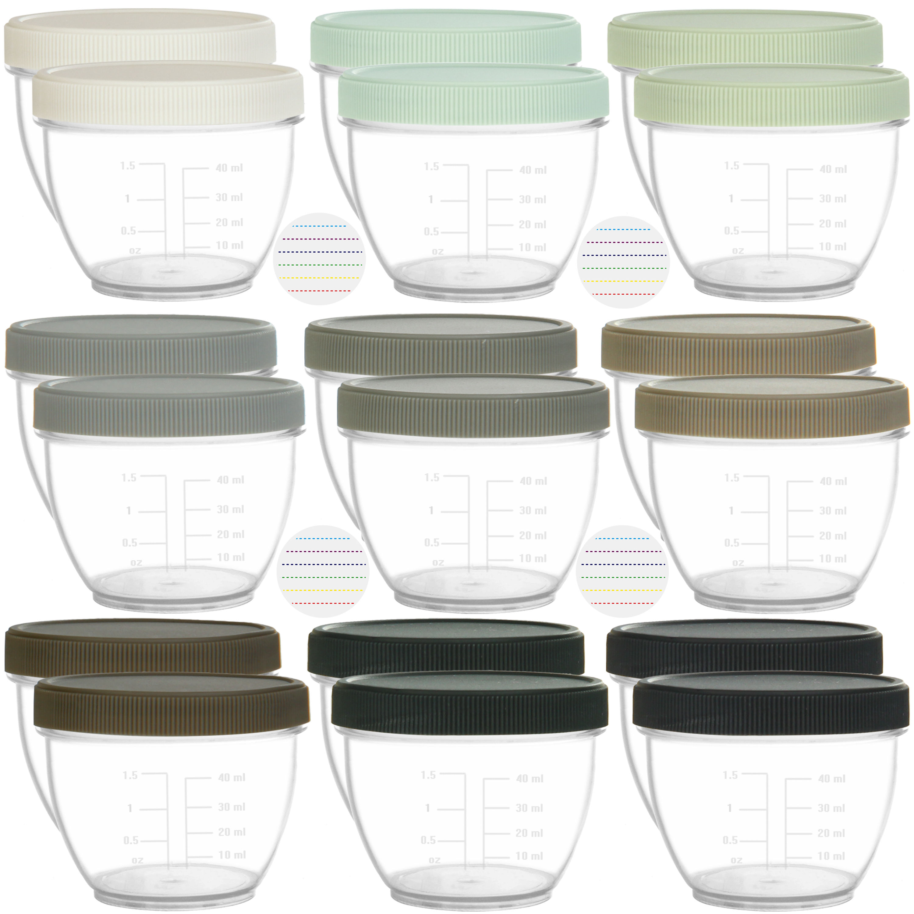 Youngever 18 Pack 2OZ Baby Food Storage, Containers with Lids - Urban