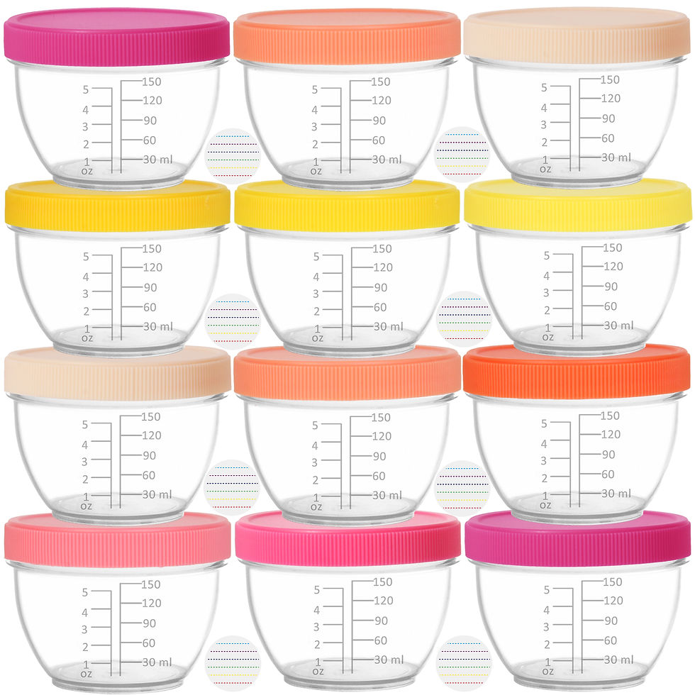Youngever 18 Sets 6OZ Baby Food Storage, Baby Food Containers with Lids