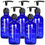 Thumbnail: Youngever 5 Pack 8OZ Glass Boston Round Bottles, Glass Soap Dispenser - Blue