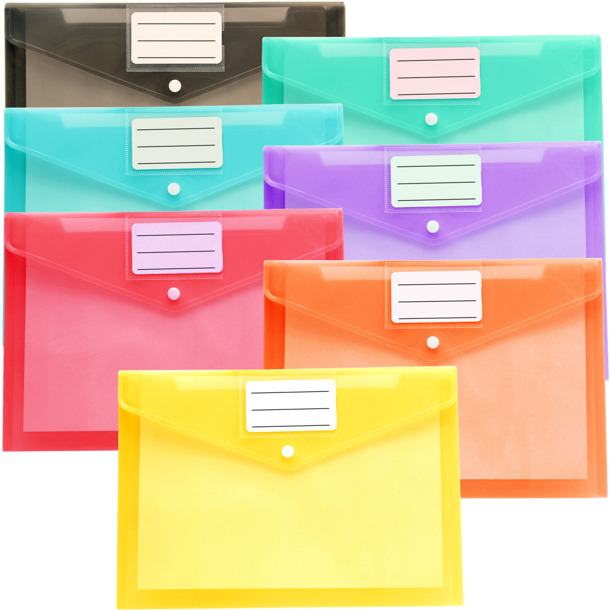 Youngever 21 Pack Plastic Envelopes Poly Envelopes, Document Folders