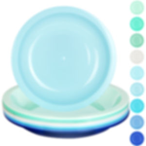 Youngever 9 Pack 7.5 Inch Small Plastic Plates, Kids Plates, Toddler Plates