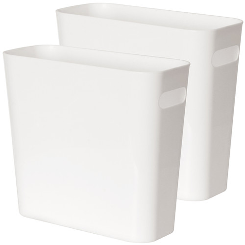 2 Pack 1.5 Gallon Slim Trash Can, Plastic Garbage Container Bin - View #9