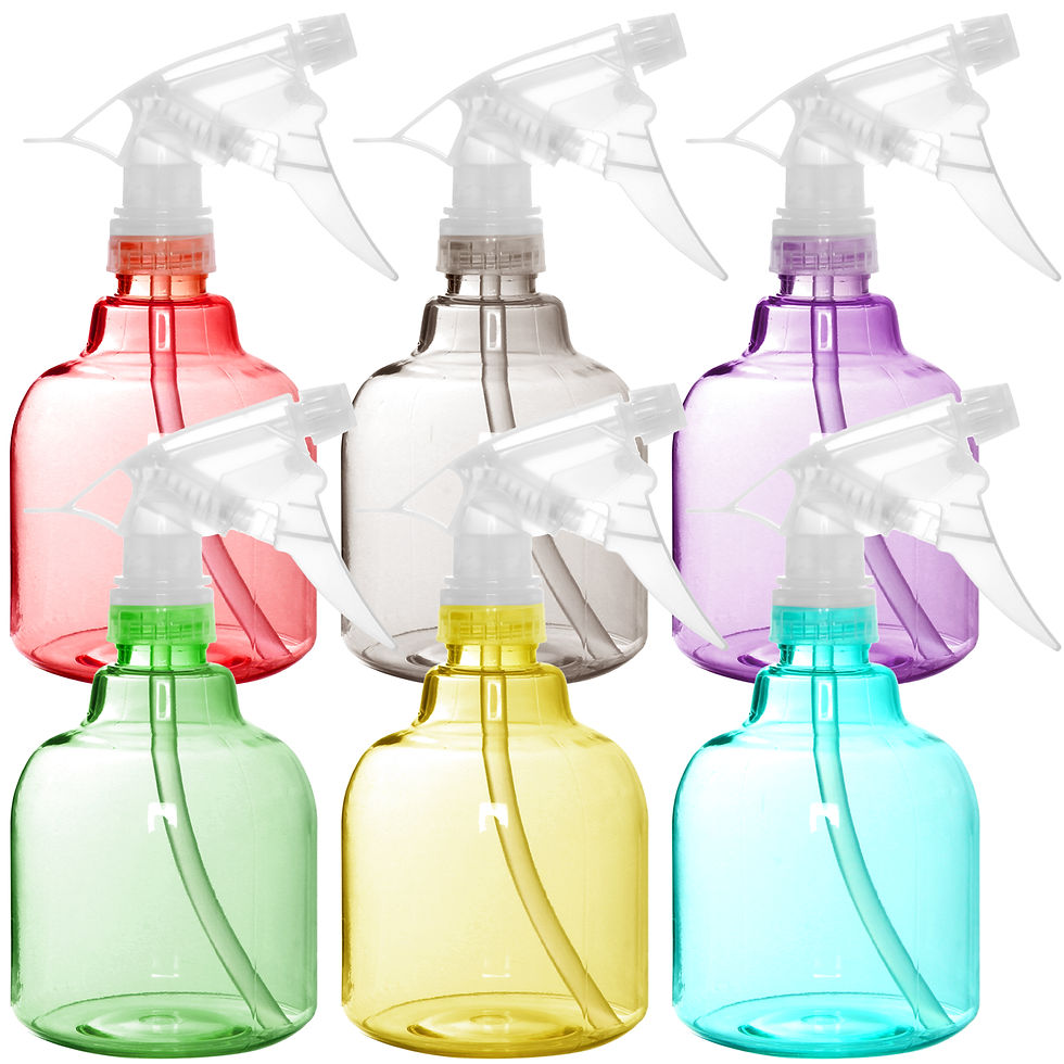 Youngever 6 Pack 16OZ Empty Plastic Spray Bottles - 6 Colors