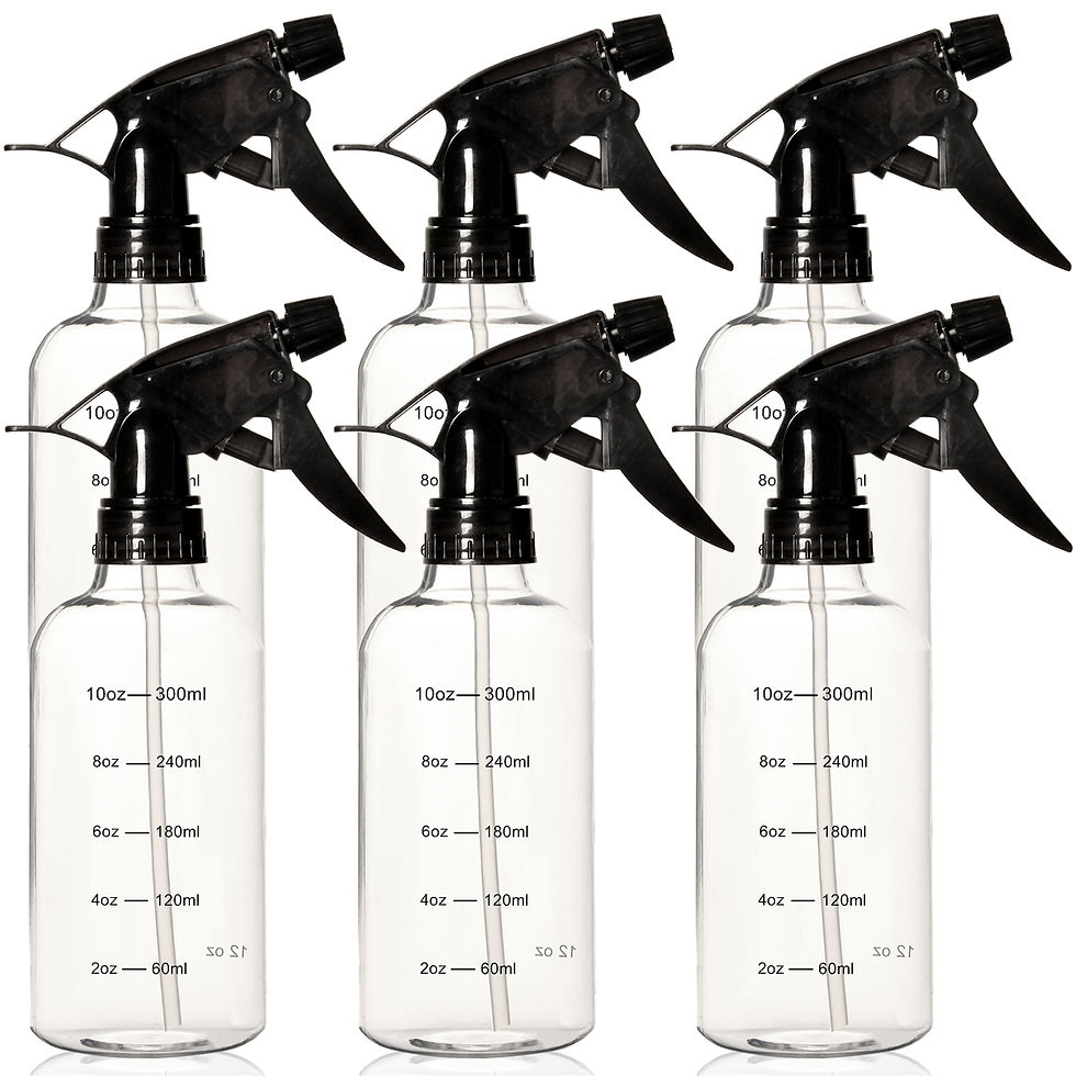 Youngever 6 Pack 12OZ Empty Plastic Spray Bottles with measurement - Clear