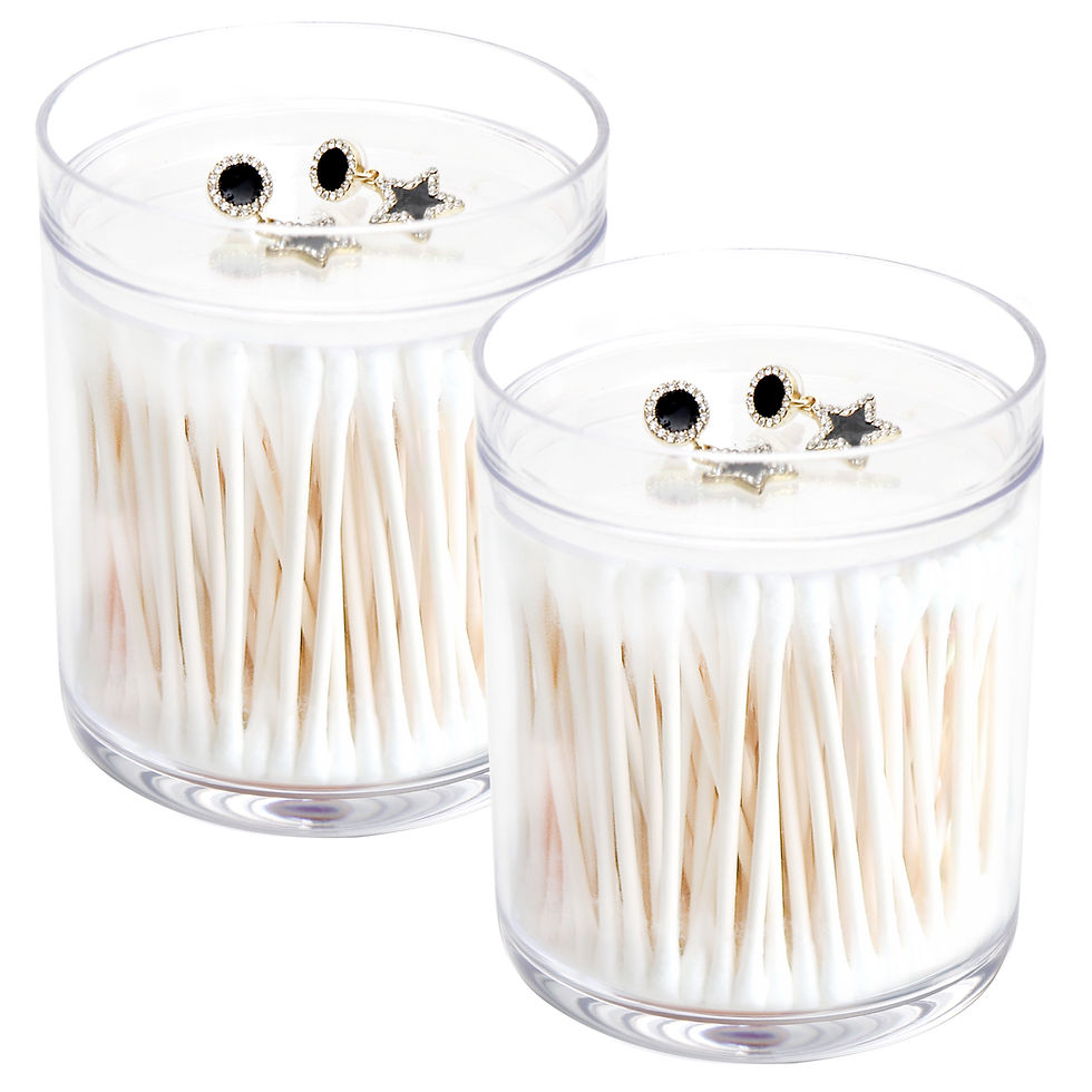 Youngever 2 Sets 15OZ Plastic Apothecary Jars - Clear