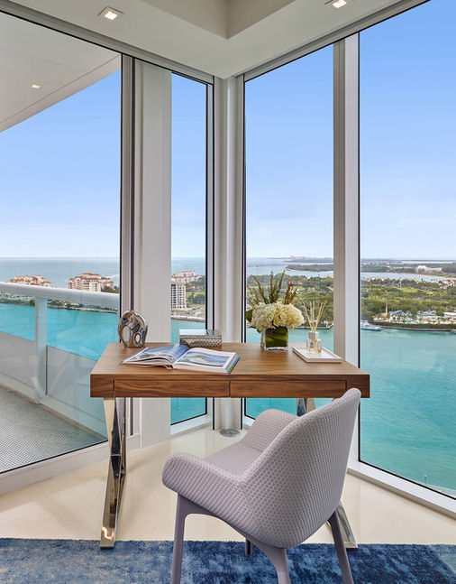 Stunning ocean view from modern home office