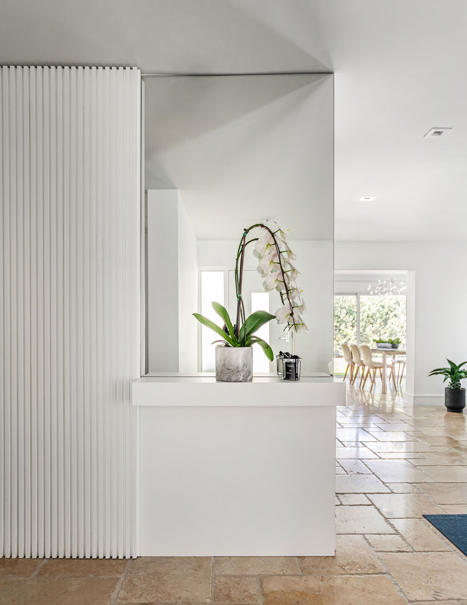 White orchid in modern interior design