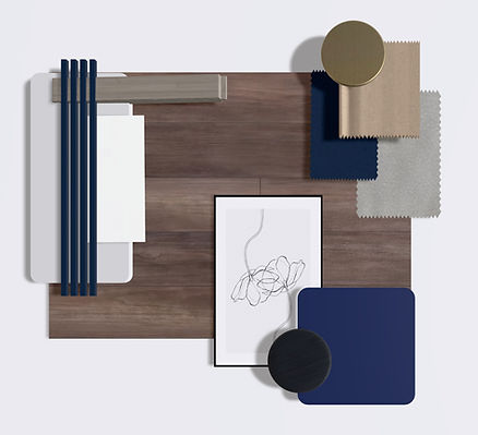 Projet chambre avec bureau et coin lecture - Planche ambiance - décoration d'intérieur Lyon et ses alentours - style contemporain chaleureux