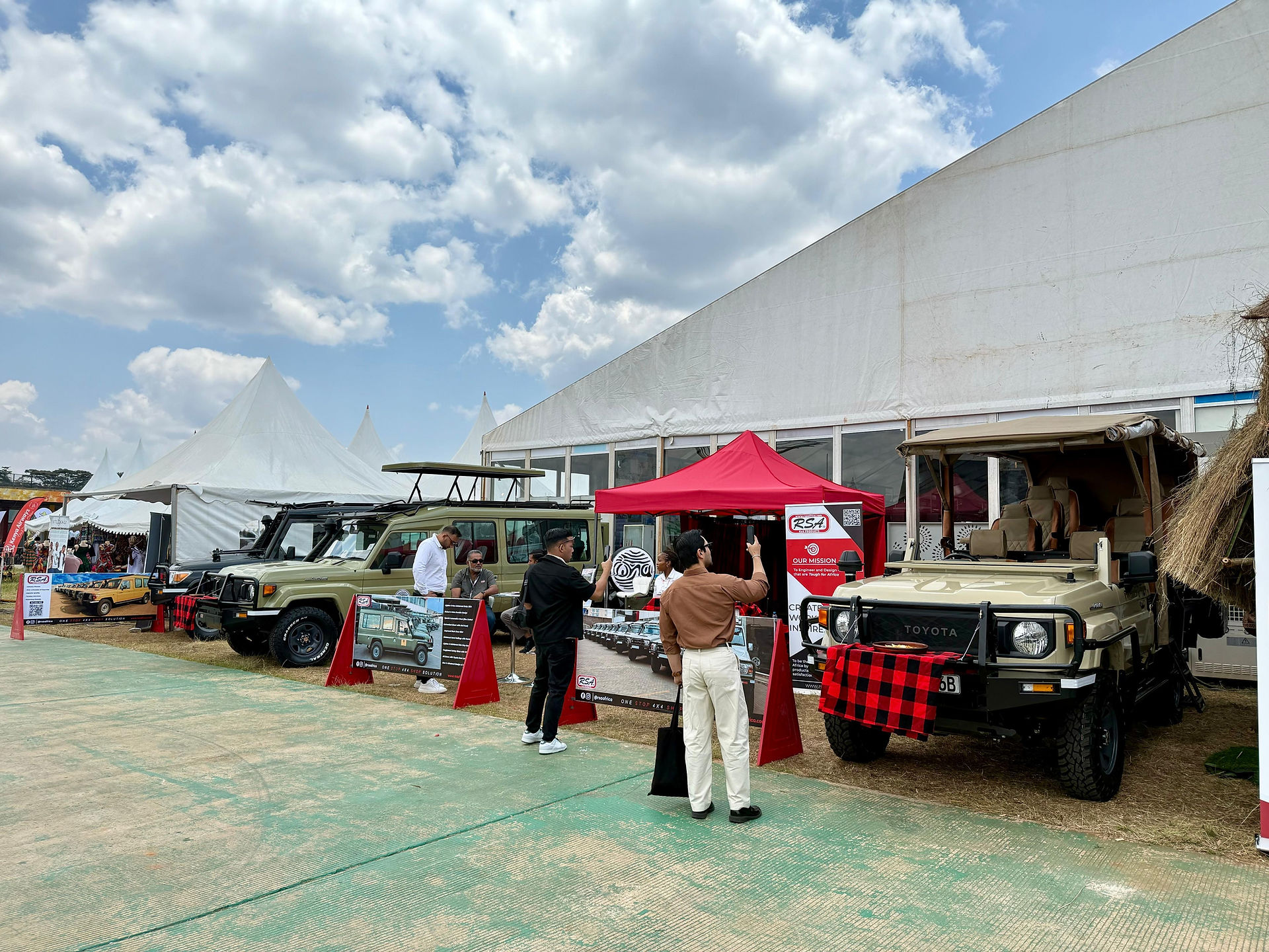 RSA safari cruisers displayed at the Magical Kenya Tourism Expo