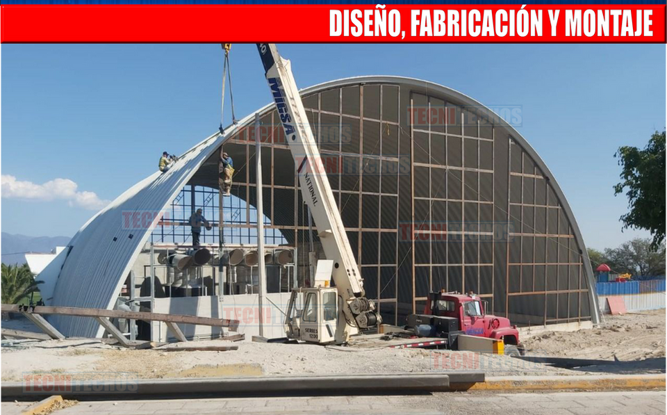 COBERTIZO EN ARCO ARCOTECHO TIPO HANGAR, CUBIERTA PARA ALBERCA