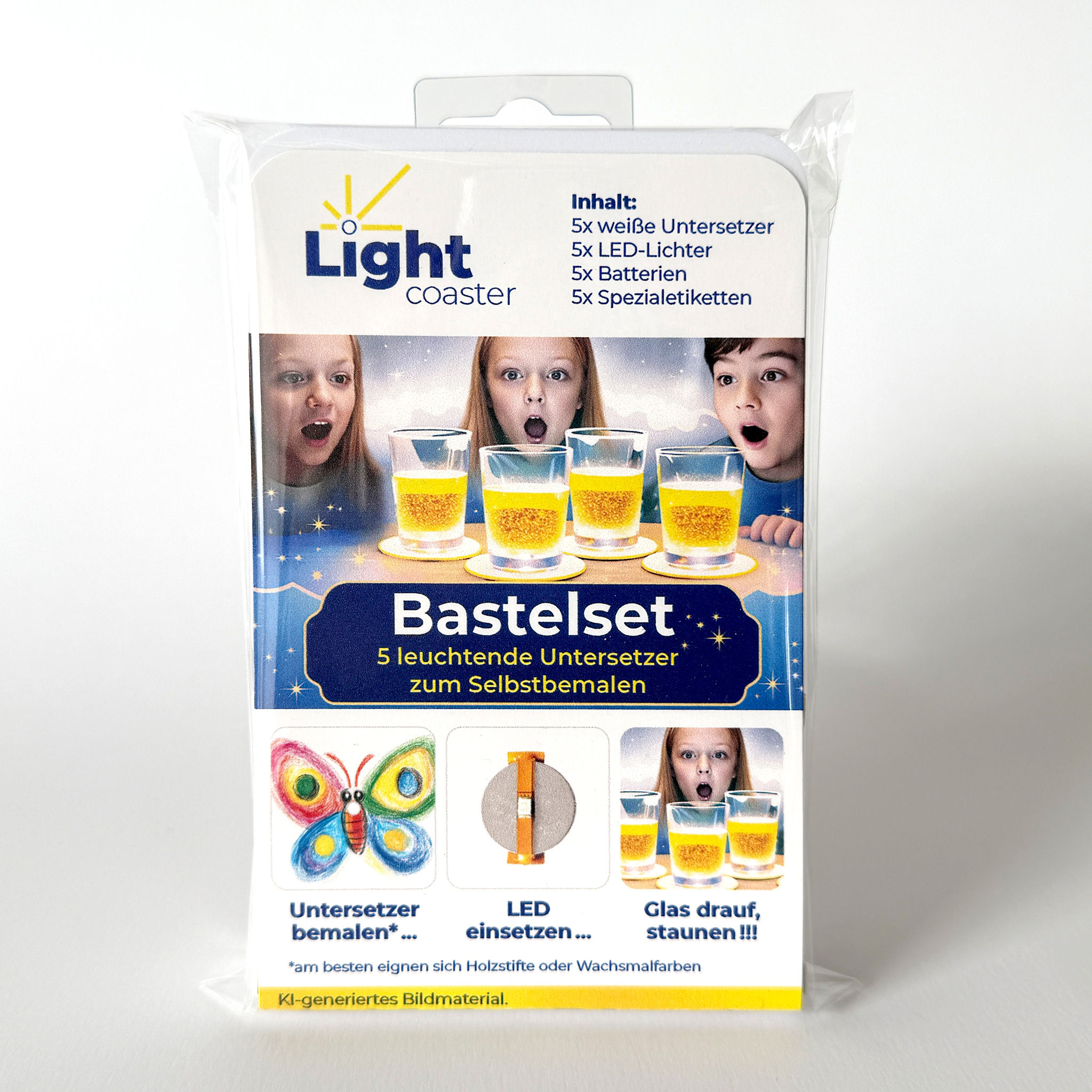 🌟 Leuchtende Untersetzer selbst gestalten – Das kreative Bastelset für Kinder