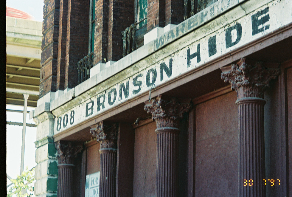Iron Store front: Bronson Hide Building that once stood at 806 & 808 N. 1st. Street in St. Louis MO.