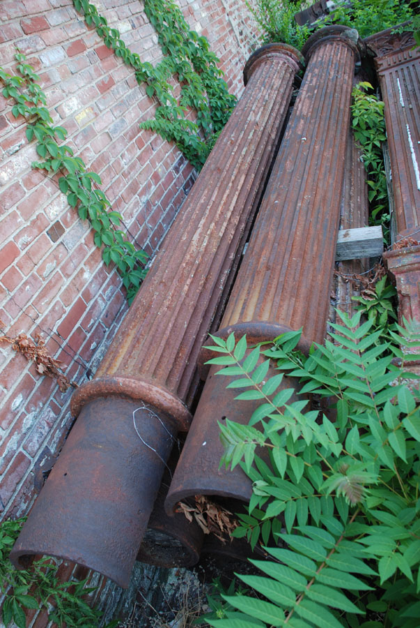 Cast Iron columns from the front of the Bronson Hide Building