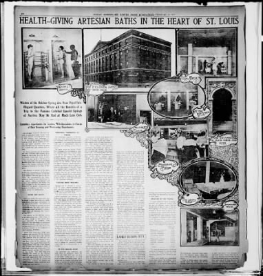 Vintage advertisement for the Belcher Bath House and Hotel in St. Louis MO.