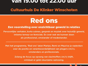"Red Ons" - Voorstelling over onzichtbaar geweld in relaties