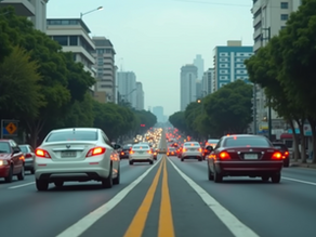 Busy street scene illustrating typical traffic in the Philippines