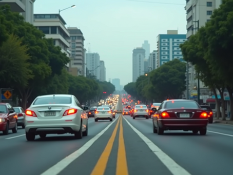 Busy street scene illustrating typical traffic in the Philippines