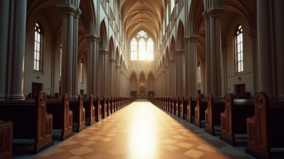 Interior view of a grand cathedral
