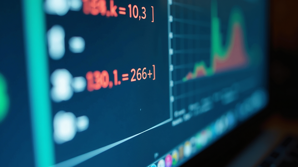 Close-up view of a computer screen displaying a math lesson