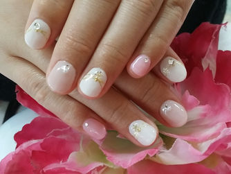 春カラーネックレス風アート♡