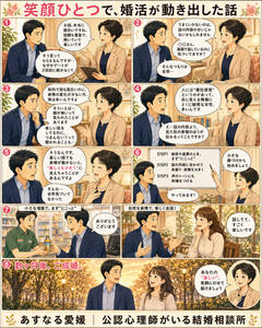 【男性向け】"話が面白いのに、なぜか伝わらない"男性へ。笑顔ひとつで、婚活は動き出します。