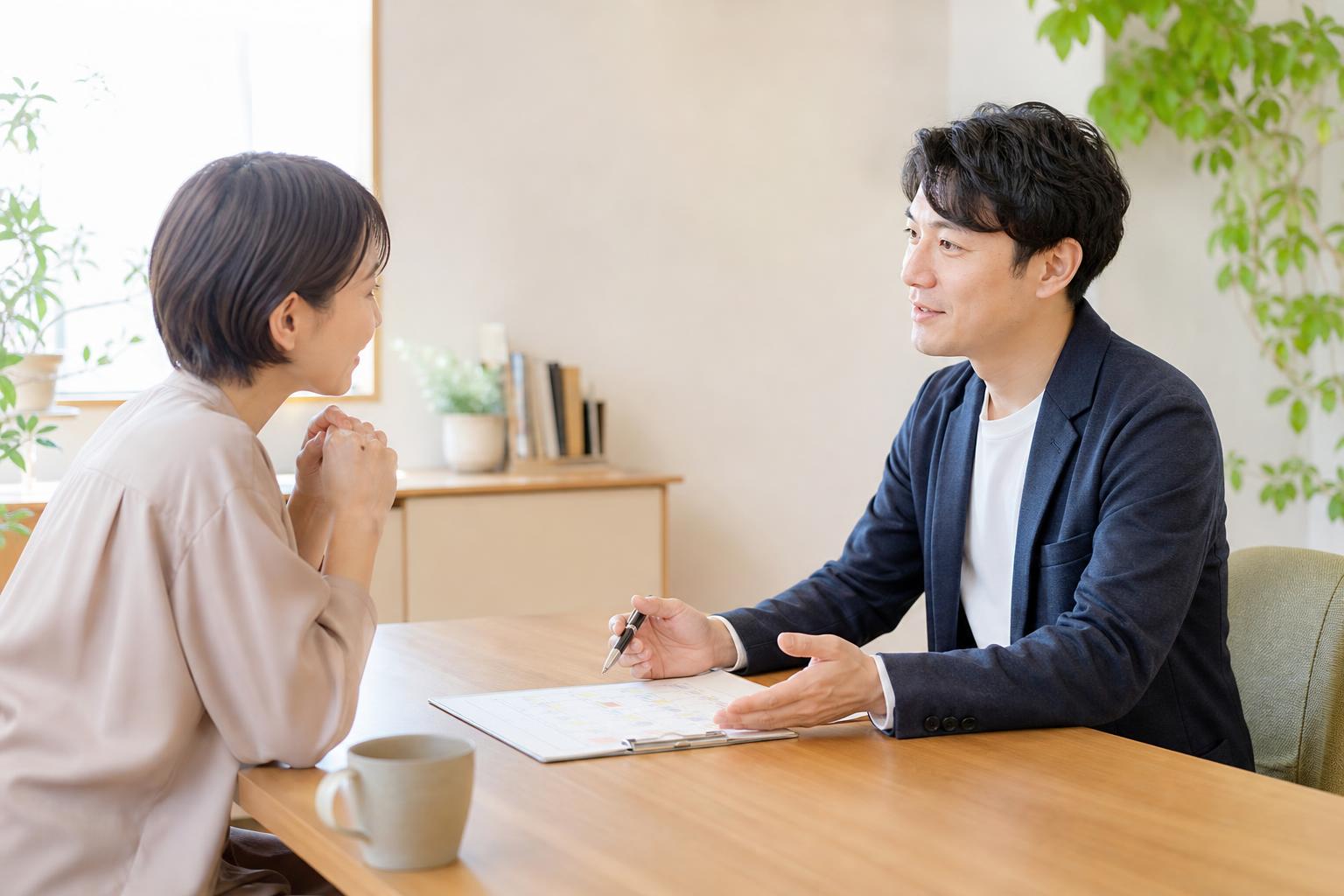 自分の余力を確かめながら、無理のない範囲を落ち着いて伝えるイメージ