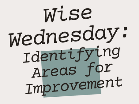 Wise Wednesday #26: Identifying Areas for Improvement