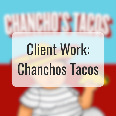 a blurred image with the words client work chanchos tacos on it