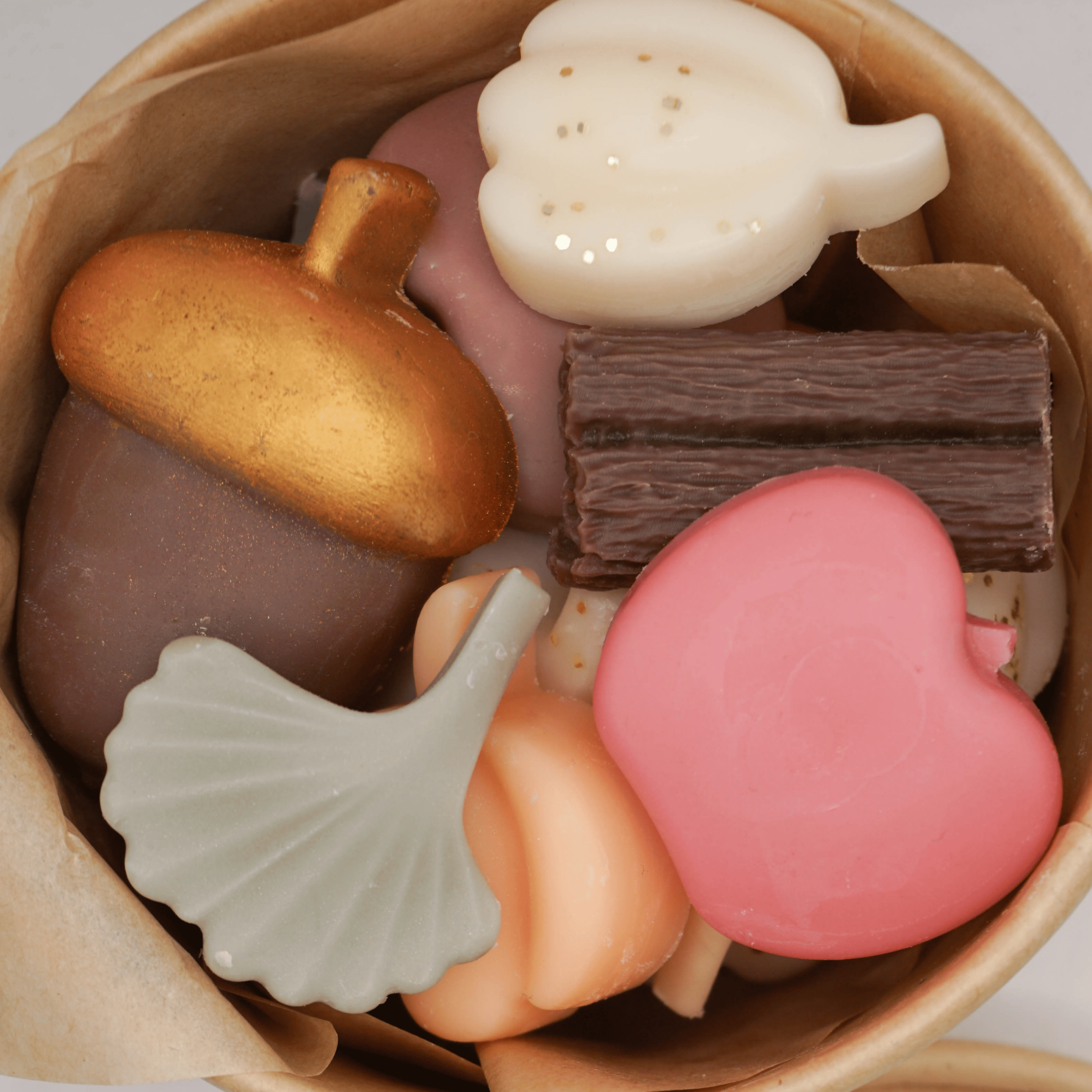 autumn harvest wax melts in kraft cup