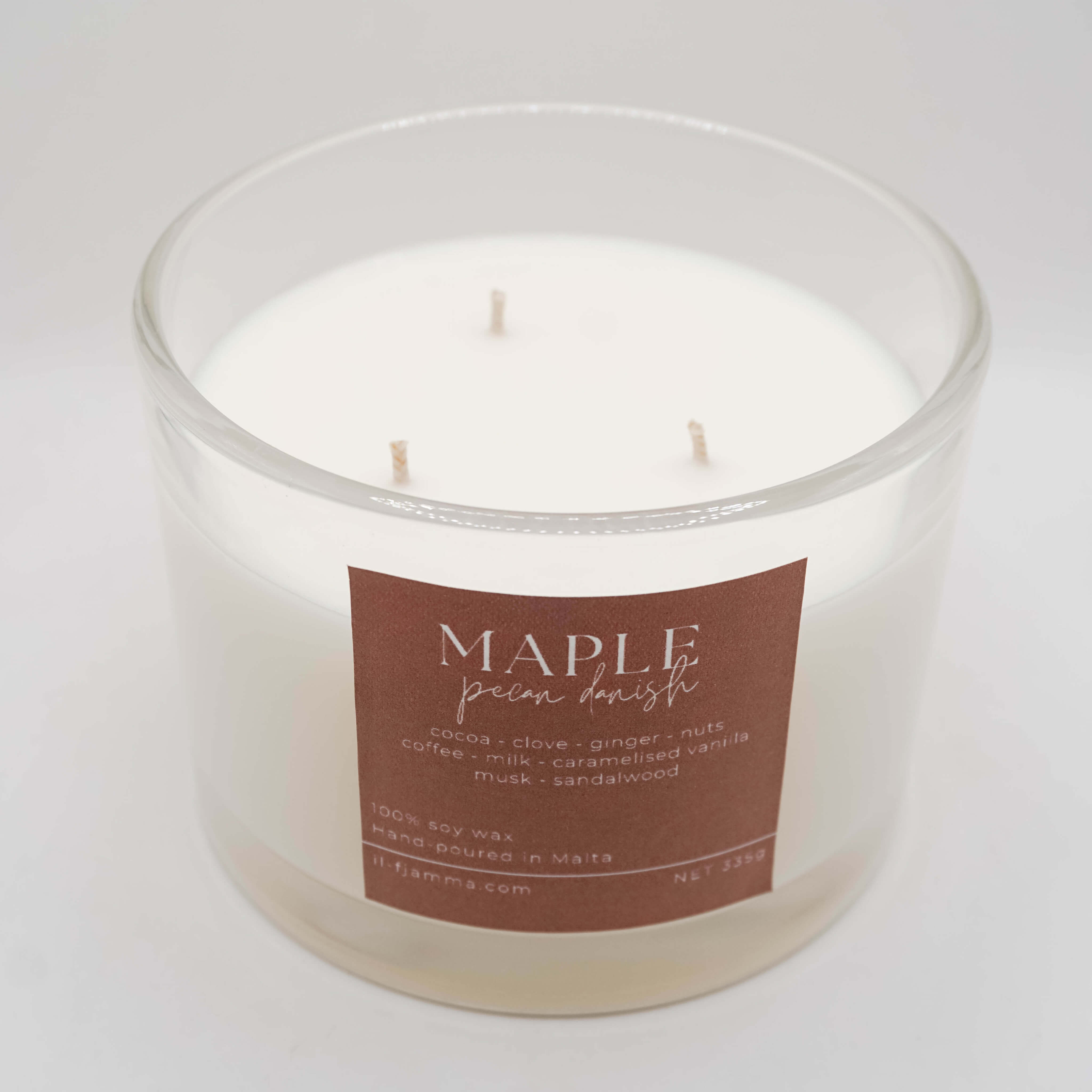 maple pecan danish scented candle with wooden lid