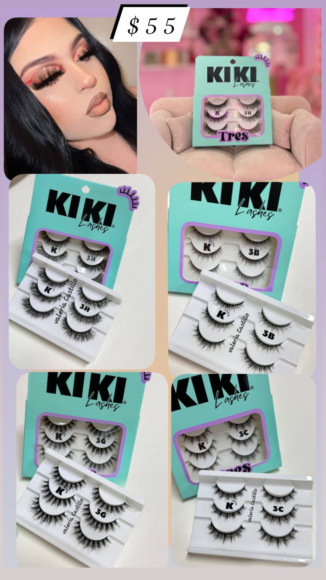 Kiki lashes pestañas 3 pares 