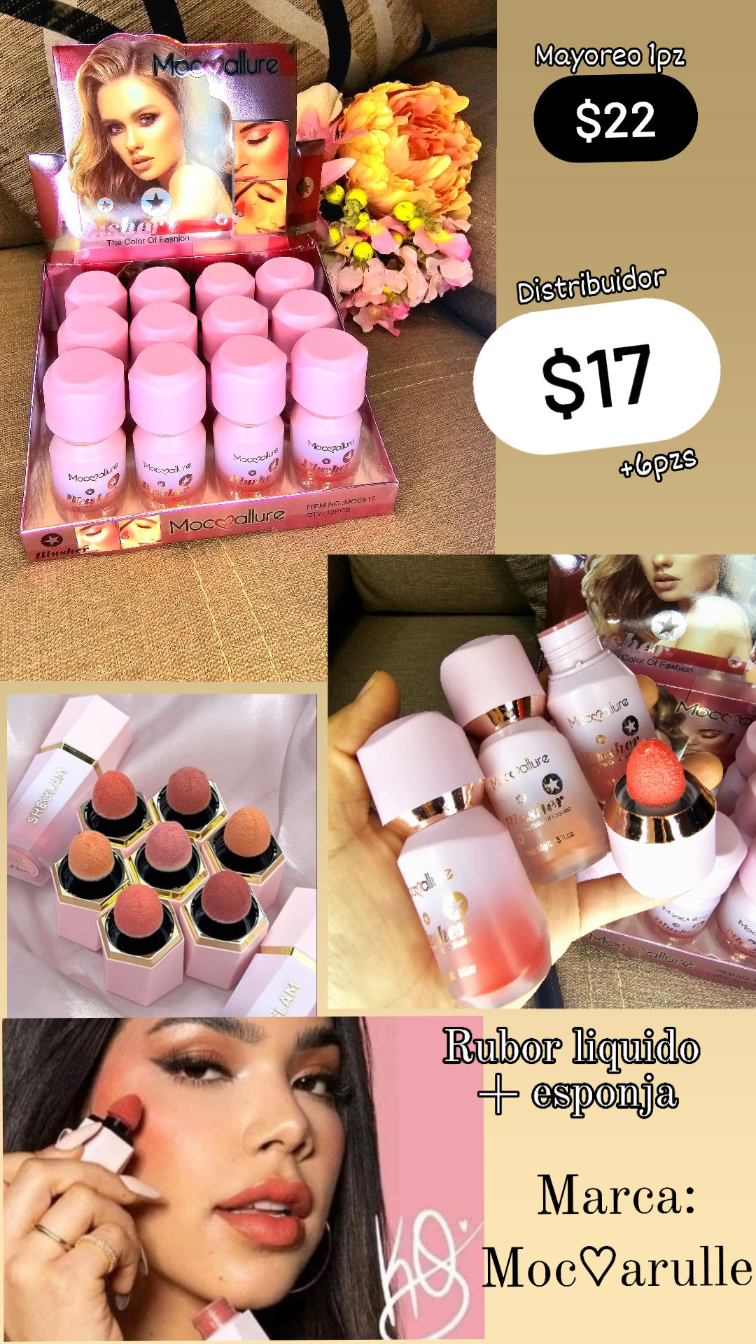 MocoAllure rubor liq. Con esponja