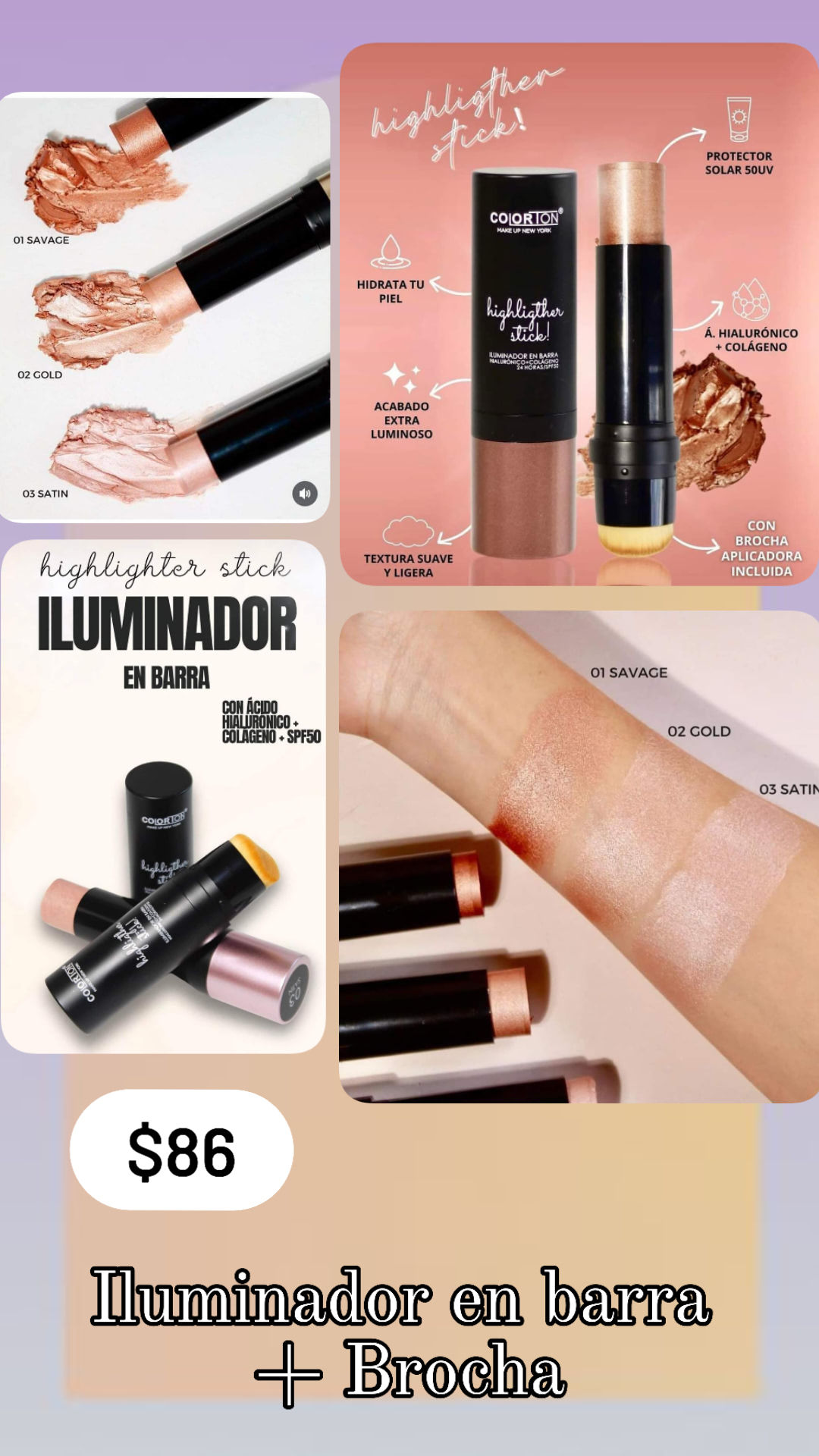 Colorton iluminador en barra