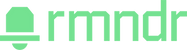green rmndr logo, on white background