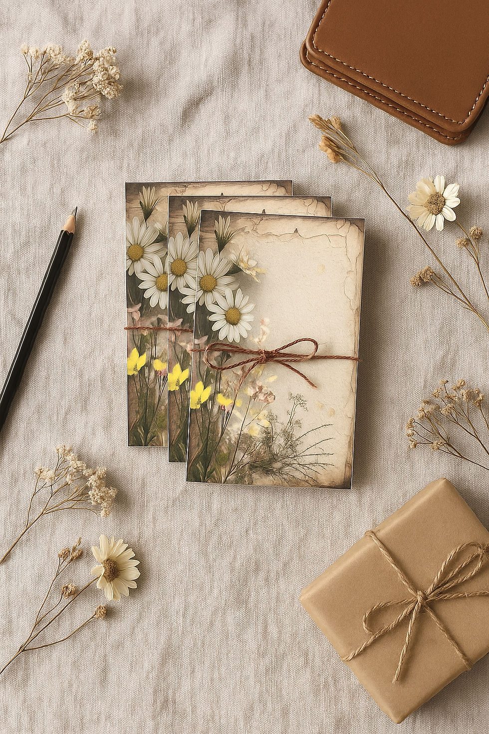 3 pack vintage cottage core daisy note pads
