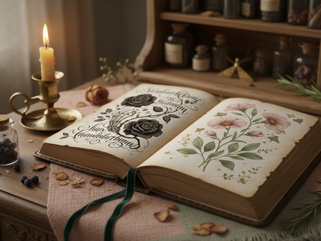 An open journal on a desk