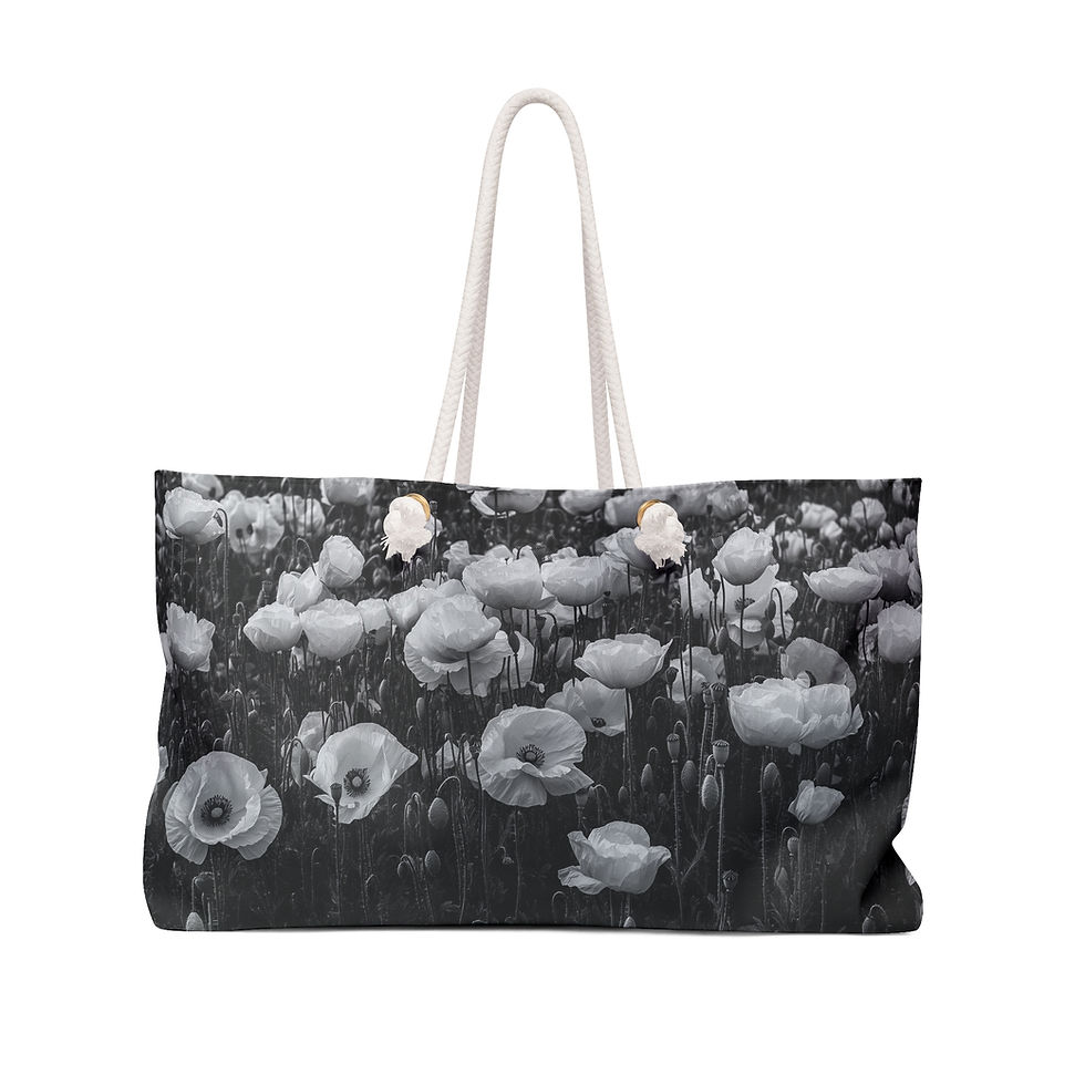 Monochrome Poppy Weekender Bag