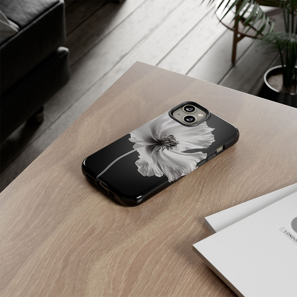 Thumbnail: Monochrome Poppy Tough iPhone Case