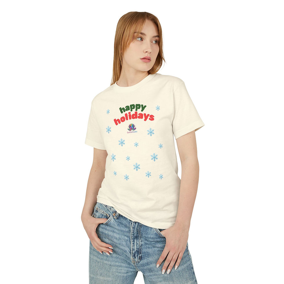 Thumbnail: Happy Hollidays Tee — Festive ‘Happy Hollidays from’ Graphic Cotton T‑Shirt