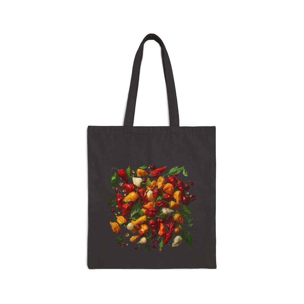 Thumbnail: Fire Bites Cotton Canvas Tote Bag - Eco-Friendly