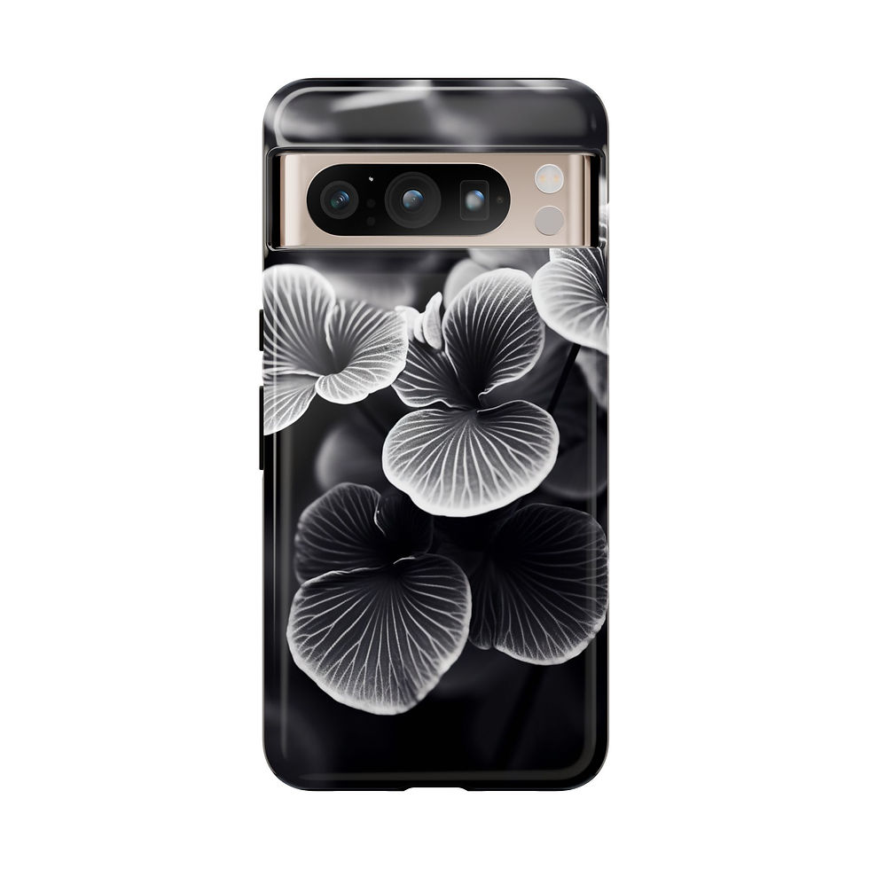 Monochrome Hydrangea Pixel Tough Cases