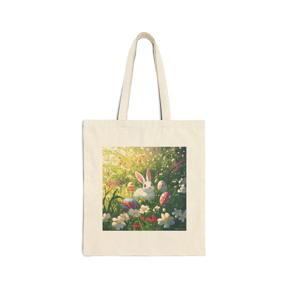 Springtime Bunny Cotton Tote Bag
