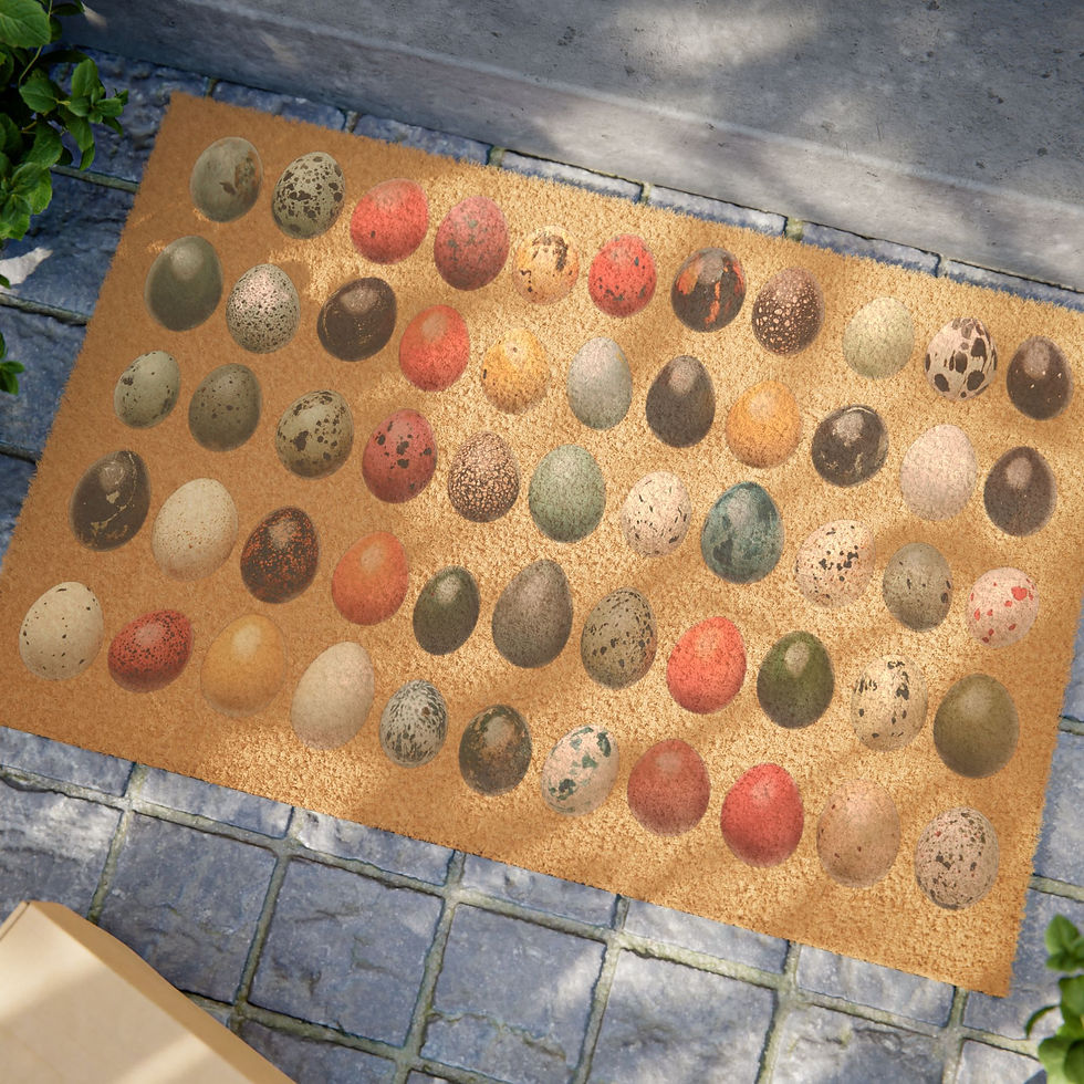 Thumbnail: Colorful Egg Print Doormat - Spring Welcome Mat for Easter and Nature Lovers